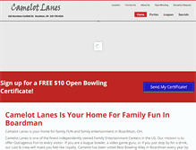 Tablet Screenshot of camelotlanes.com